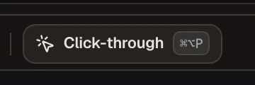 Click-through control with keyboard shortcut